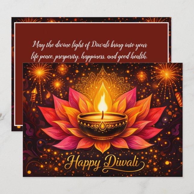 Radiant Diwali Delight Invitation (Front/Back)
