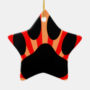 Radiant Dog Paw Print Ceramic Tree Decoration