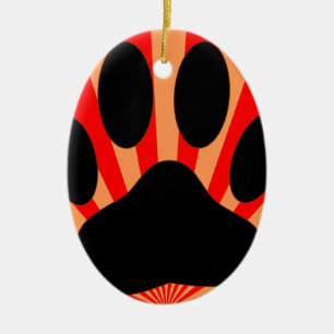 Radiant Dog Paw Print Ceramic Tree Decoration