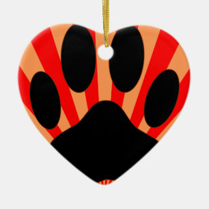 Radiant Dog Paw Print Ceramic Tree Decoration