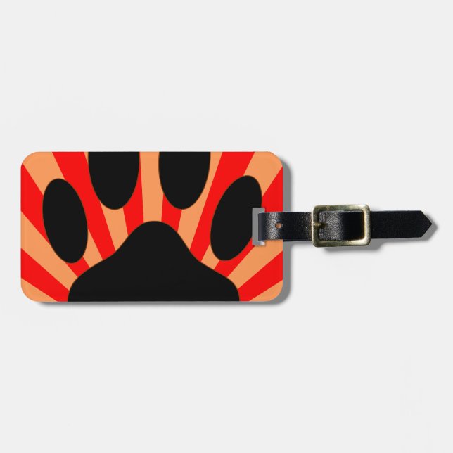Radiant Dog Paw Print Luggage Tag (Front Horizontal)