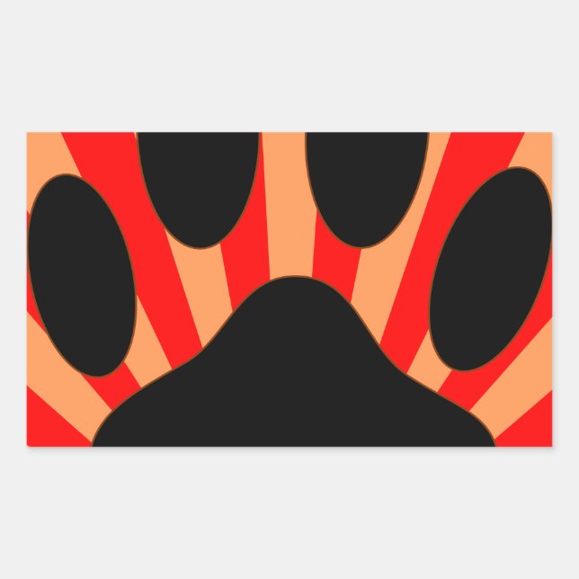 Radiant Dog Paw Print Rectangular Sticker (Front)