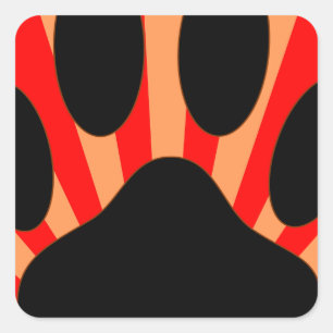 Radiant Dog Paw Print Square Sticker