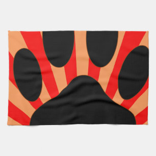 Radiant Dog Paw Print Tea Towel