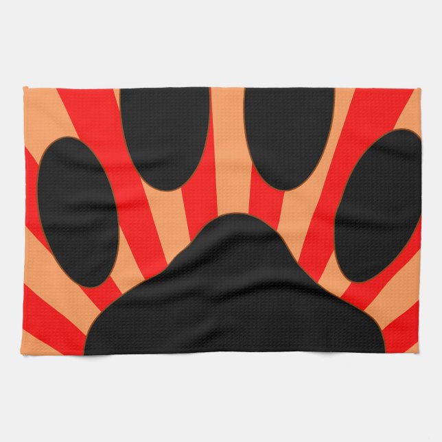 Radiant Dog Paw Print Tea Towel (Horizontal)