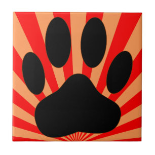Radiant Dog Paw Print Tile