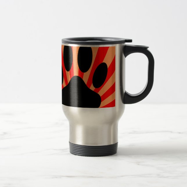 Radiant Dog Paw Print Travel Mug (Right)