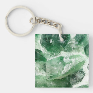 Radiant Earth Mineral Quartz Chlorite Inclusion  Key Ring