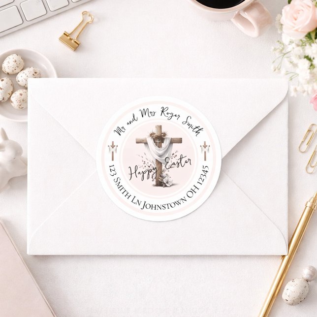 Radiant Easter Cross Return Address Label (Creator Uploaded)