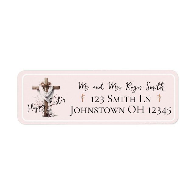 Radiant Easter Cross Return Address Label (Front)