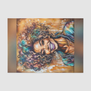 Radiant Ebony Oil Slick Queen Decoupage Paper