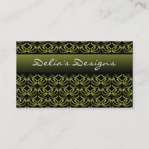 Radiant Elegance Business Card, Olive Green Card