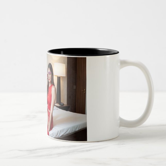 "Radiant Elegance: Sip in Style with beauty Two-Tone Coffee Mug (Right)