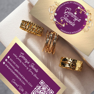 Radiant Elegant Gold Black Custom Jewellery Crafte Business Card