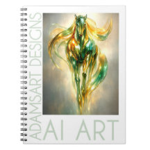 Radiant Emerald Gold Horse Abstract Metallic