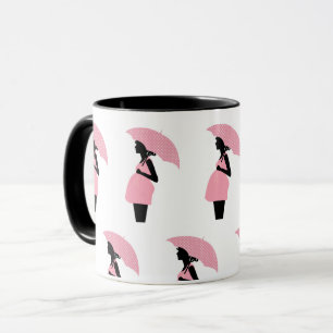 Radiant Expecting Mother: Pink Umbrella  Mug