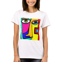 Radiant Expression: Colourful Abstract Face Tee