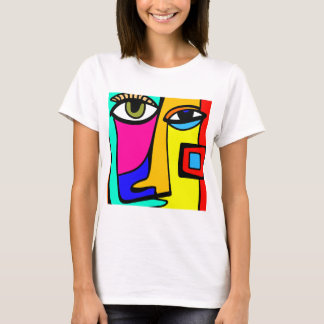 Radiant Expression: Colourful Abstract Face Tee