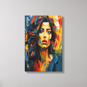 Radiant Expressionist Portrait Art Canvas Print