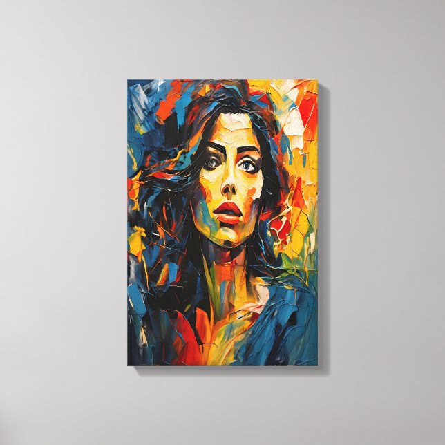 Radiant Expressionist Portrait Art Canvas Print (Front)