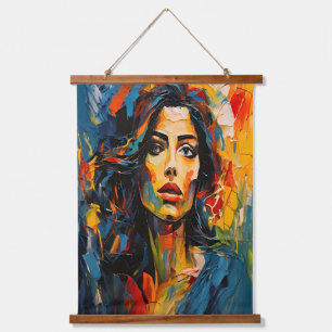 Radiant Expressionist Portrait Art Hanging Tapestry