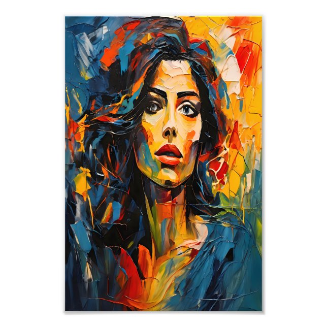 Radiant Expressionist Portrait Art Photo Print (Front)
