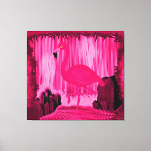 Radiant Flamingo Tropical Surrealism Canvas Print