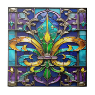  Radiant Fleur de Lis Ceramic Tile