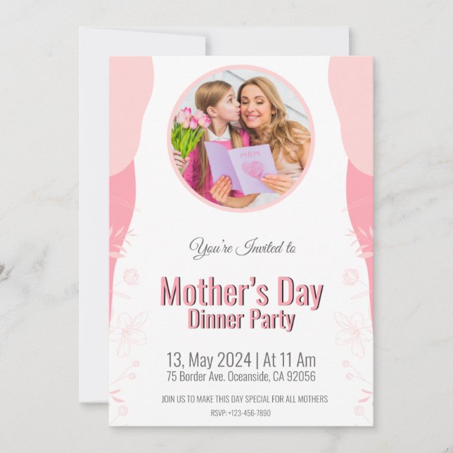 Radiant Floral Bliss art of Mother's Love Daughter Invitation (Front)
