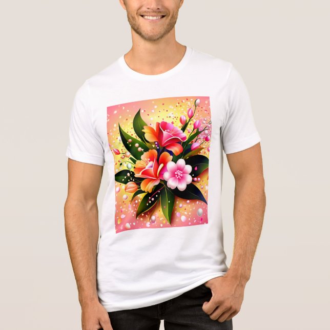 Radiant Floral Bouquet Glow Tri-Blend Shirt (Front)