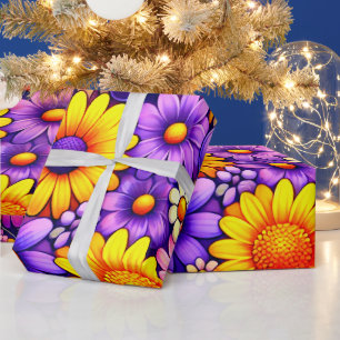 Radiant Floral Gift Pattern Wrapping Paper