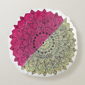 Radiant Floral Mandala Pillow