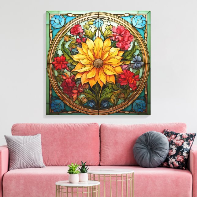 Radiant Florals Canvas Print (Insitu(LivingRoom))