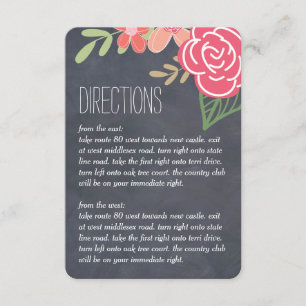 Radiant Florals Wedding Directions Cards