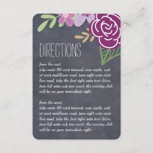 Radiant Florals Wedding Directions Cards