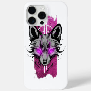 Radiant Foxfire: Fox with Glowing Pink Eyes iPhone 15 Pro Max Case