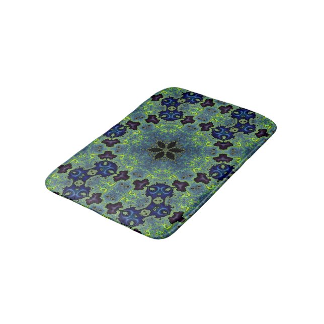 Radiant Fractal Symphony Bath Mat (Angled)