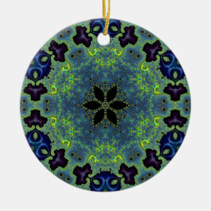 Radiant Fractal Symphony Ceramic Tree Decoration