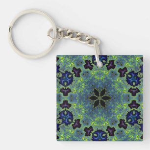 Radiant Fractal Symphony Key Ring