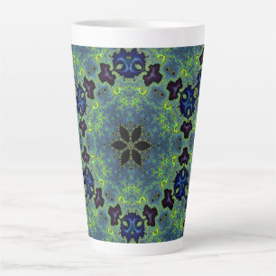 Radiant Fractal Symphony Latte Mug