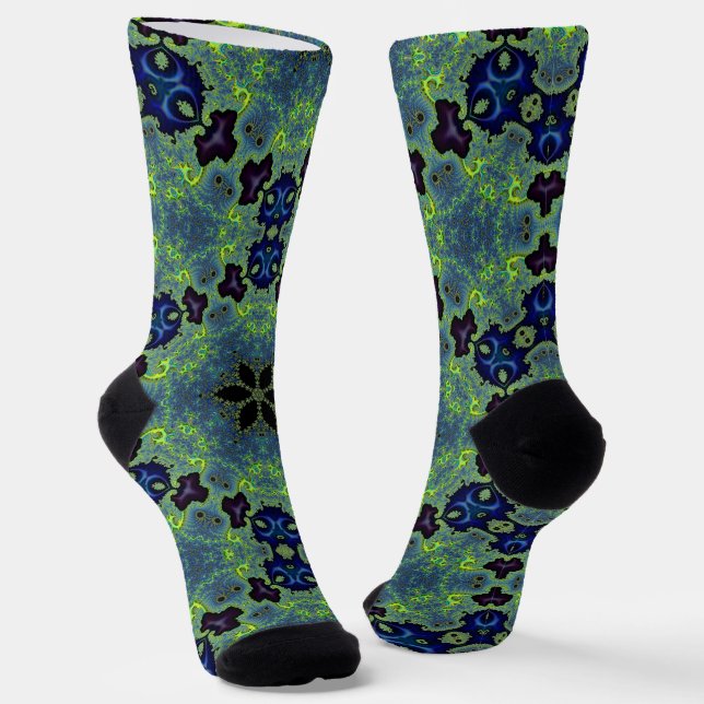 Radiant Fractal Symphony Socks (Angled)