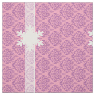 Radiant Frosted Orchid Damask with Snowflake Fabric