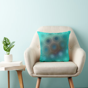 Radiant Geometric Bloom  Cushion