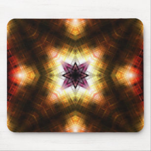 Radiant Geometric Starburst with Abstract Light Mouse Mat