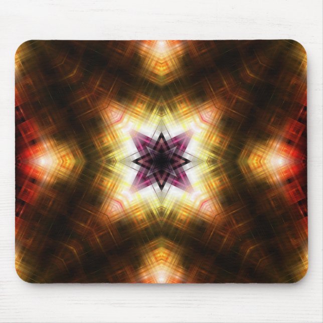 Radiant Geometric Starburst with Abstract Light Mouse Mat (Front)
