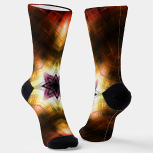 Radiant Geometric Starburst with Abstract Light Socks