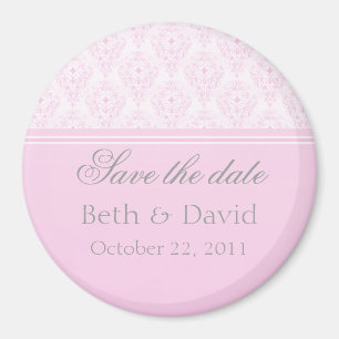 Radiant Glam Damask Save the Date Magnet