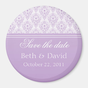 Radiant Glam Damask Save the Date Magnet
