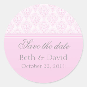 Radiant Glam Damask Save the Date Stickers