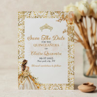 Radiant Gold Floral Quinceanera 